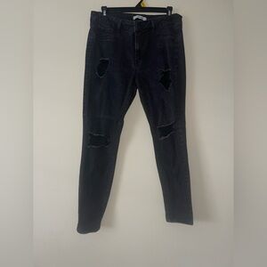 Refuge Black Distressed Skinny Jeans